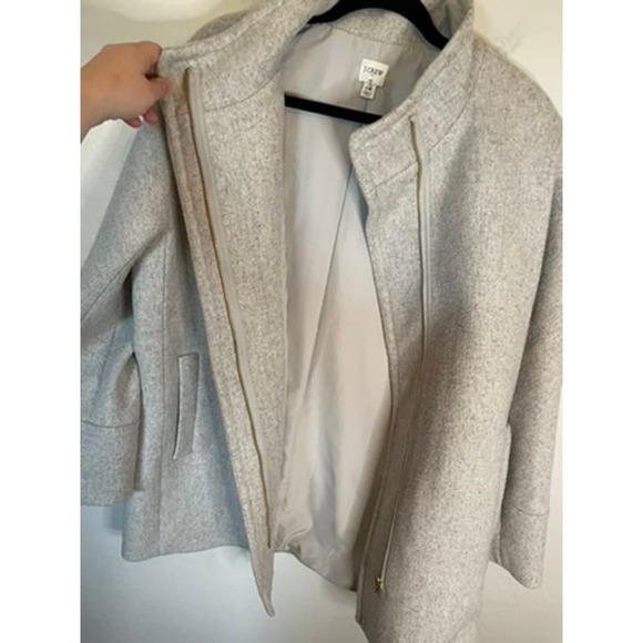 J. Crew Factory | Gray "City Coat" Long Line Wool Blend Coat with Zip Size 14 - Picture 6 of 9